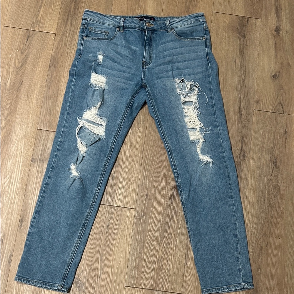 Just USA Distressed, Skinny Cut-Off Jeans